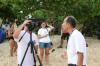 FRANKIE TALKS TO THE TV CREW